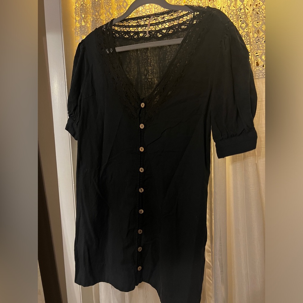Free People: Mari Mini Dress: Black: Medium